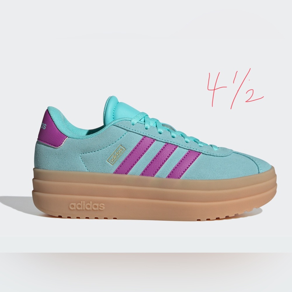 ADIDAS - VL Court Bold - Kids sneaker shoes blue and purple Size 4.5